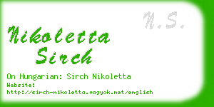 nikoletta sirch business card